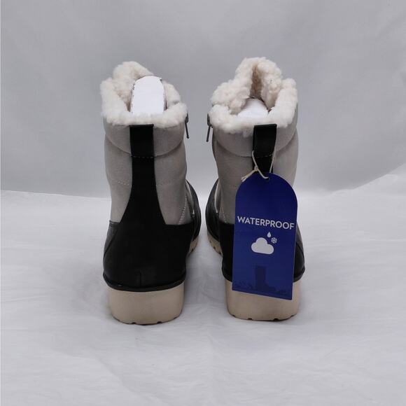 JBU by Jambu Womens 8.5 Alaska Waterproof Winter Snow Boots Gray Black Faux Fur - Picture 6 of 9